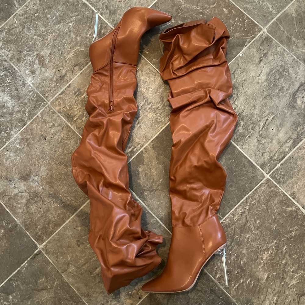 Stylish Brown Over-the-Knee Boots RUNS SMALL